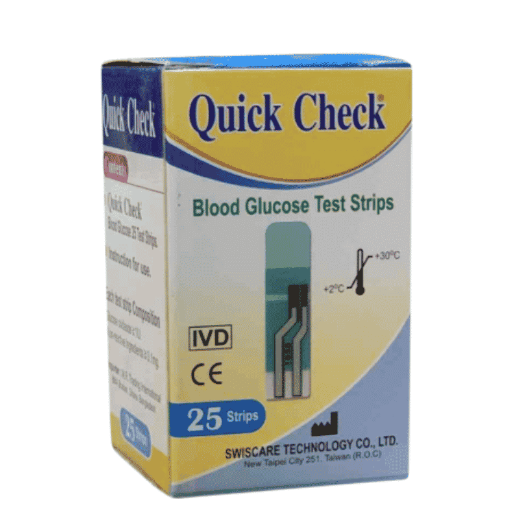 Quick Check Blood Glucose Test Strips 25pcs